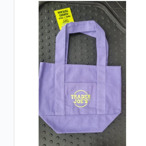 New! Trader Joe's Purple Mini Canvas Tote -- Limited Edition!! - Picture 1 of 1